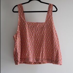 100% cotton Patterned Pink Sleeveless Top